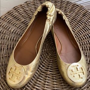 Tory Burch Gold Reva Flats | size 9